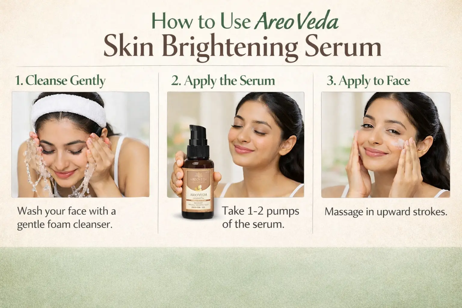 How to apply skin brightening serum on face